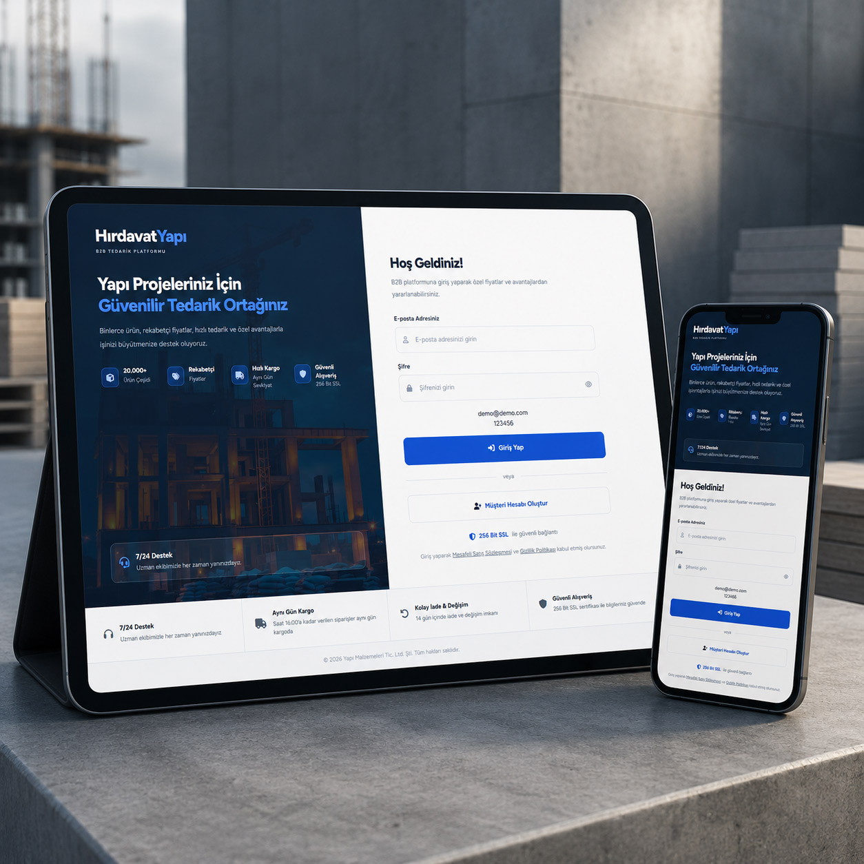 B2B E-Ticaret Yapı Malzemeleri Tedarik Platformu